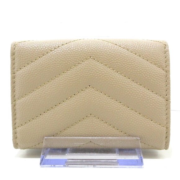 SAINT LAURENT PARIS Monogram Origami Tiny Wallet Beige Grain Leather 425-081125 - Picture 2 of 10
